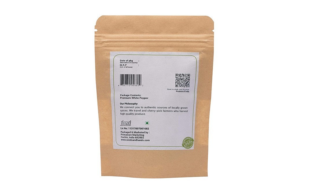 Seeds And Hands White Pepper    Pack  50 grams